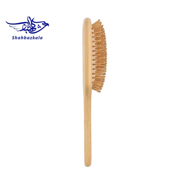 خرید برس مو چوبی بامبو مدل بیضی